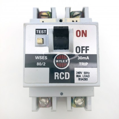 Wylex WSES 80/2 WSES80/2 80A 80 Amp 30mA RCD 2 Double Pole Circuit Breaker